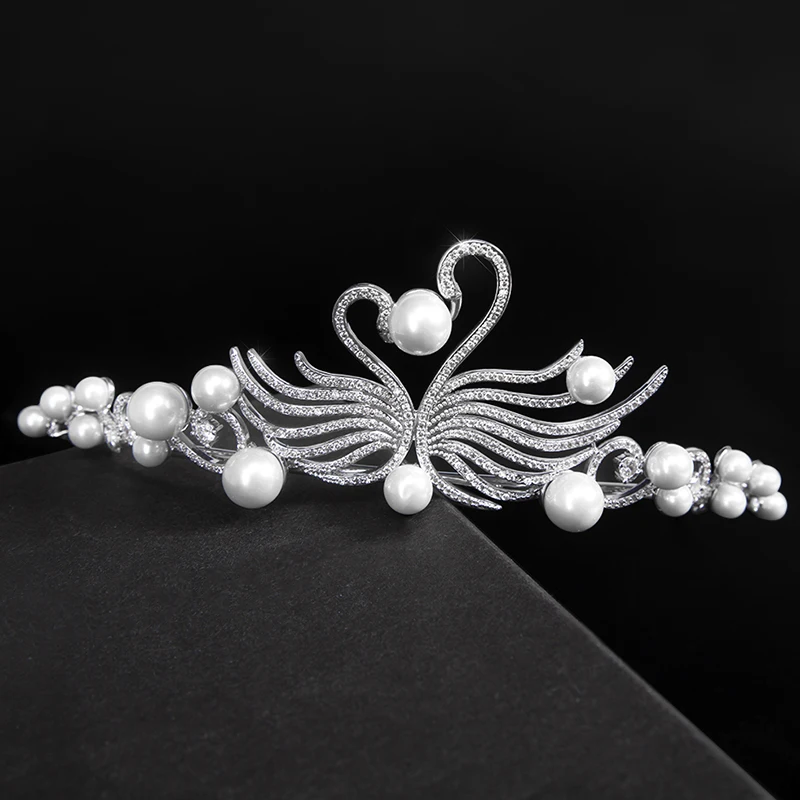 Женские тиары YYSUNNY в виде двойного лебедя Очаровательная корона принцессы для
