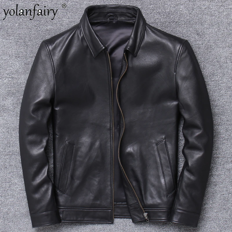 

Men's Jacket 100% Genuine Leather Sheepskin Jackets Man Spring Autumn Casual Short Men's Coat Men Clothing Jaqueta Masculina Xhl