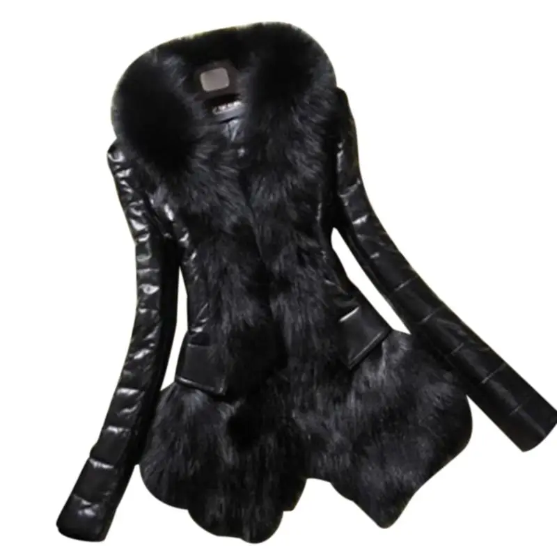 

Womens Size Winter Warm Faux Leather for JACKET Long Sleeve Artificial