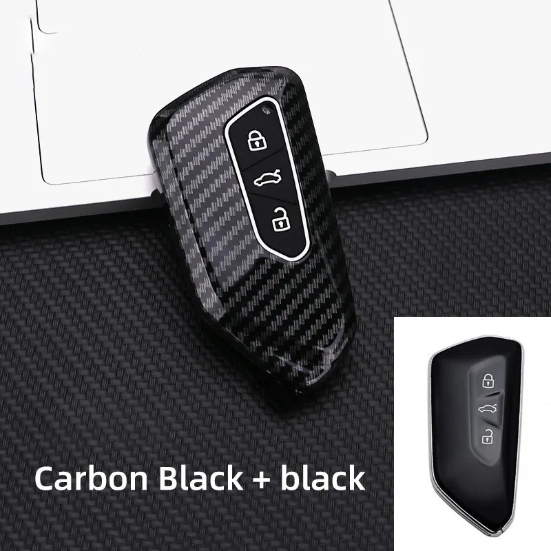 

Чехол для ключа автомобиля из углеродного волокна ABS для Skoda Octavia A8 MK8 MK4 2020 2021 для Seat Leon Fr Mk4 Cupra Formentor для VW Golf 8 ID-4