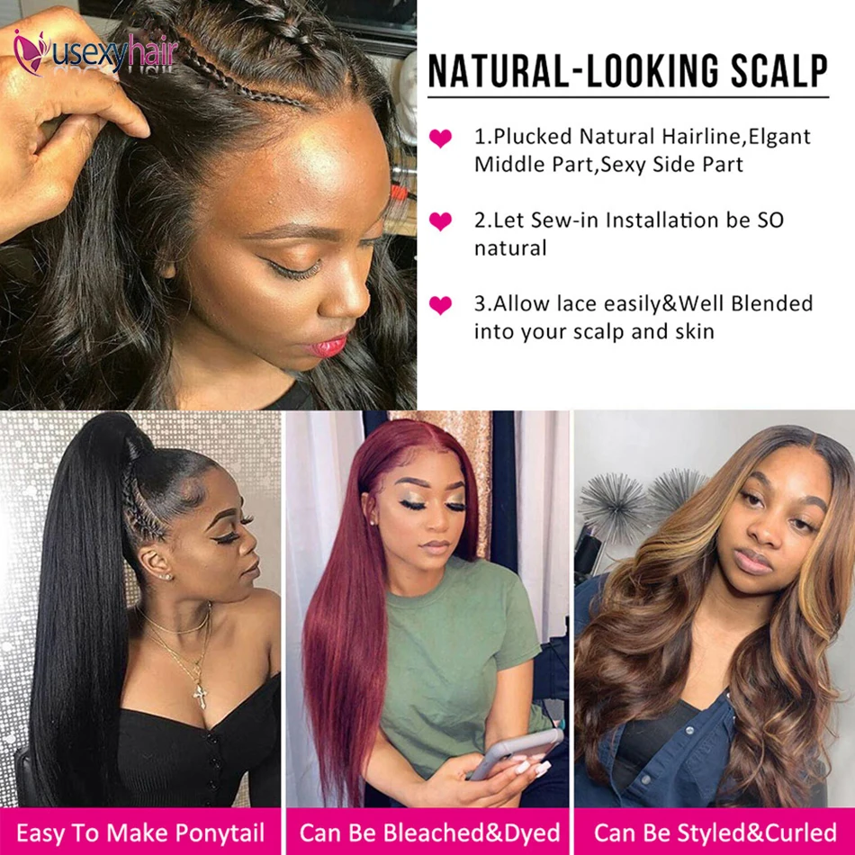 Straight Human Hair Wigs 13x4 Lace Front Brazilian Remy Hair 180% Density Transparent HD Lace Frontal Wig for Women Pre Plucked