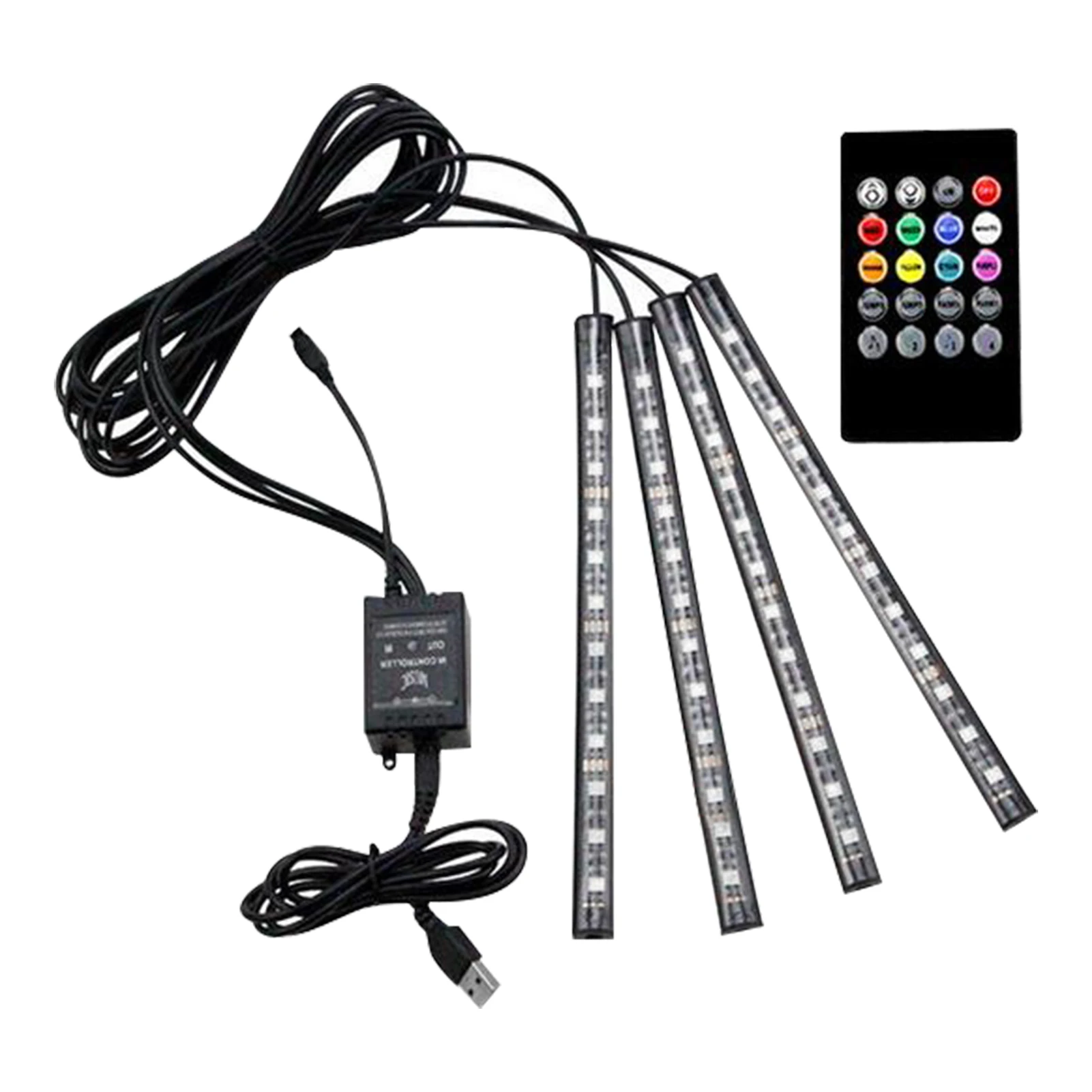 

Пульт дистанционного управления 72 светодиода Авто красочный RGB DIY музыка синхронизация напольная Автомобильная полоса Светильник Автомоби...