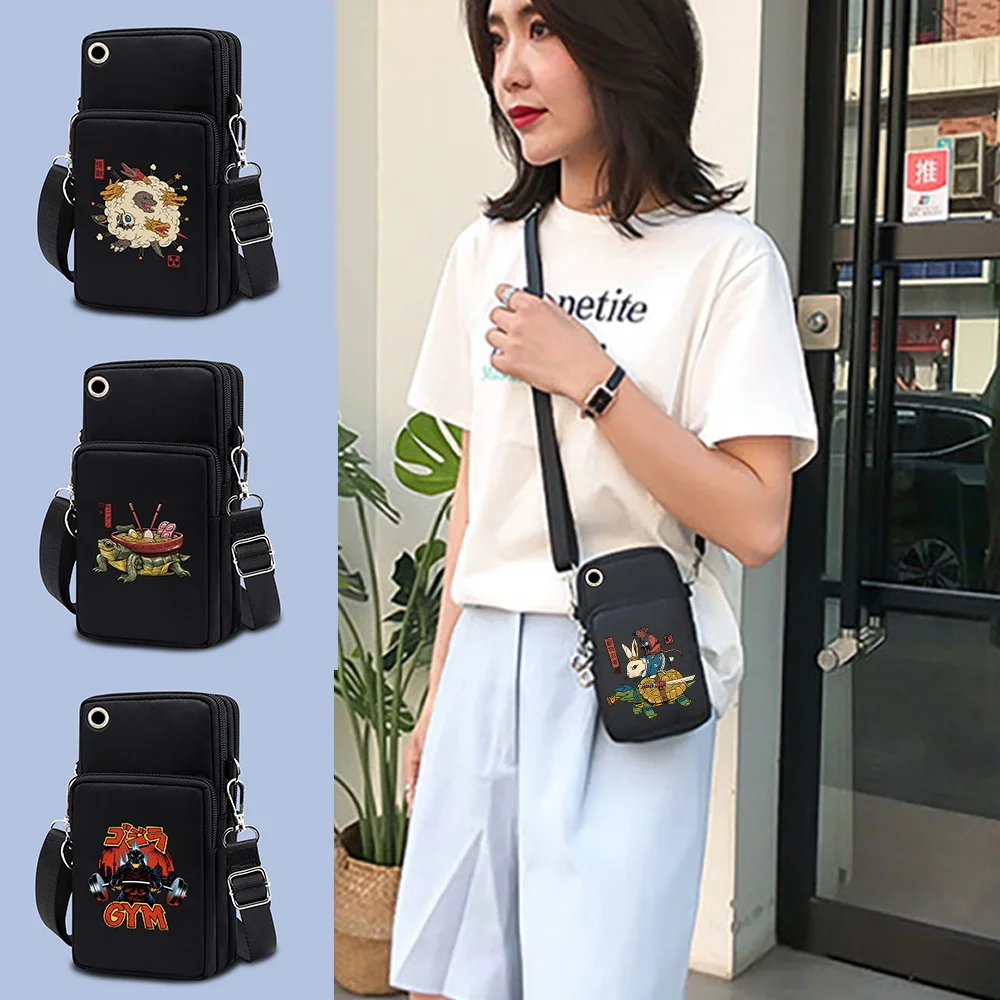 

Outdoor Woman Men Fitness Running Mini Sports Bags Arm Bag Japan Print Wallet Nokia Universal Mobile Phone Case Pouch