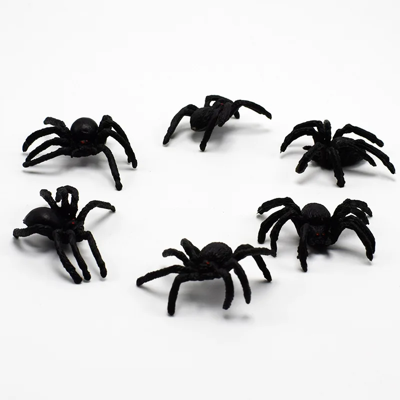

5/10 pcs/set Funny Gadgets Simulation Spider Toy Lifelike Scary Red Eyes Joking Novelty Trick Fake Bugs Halloween Props