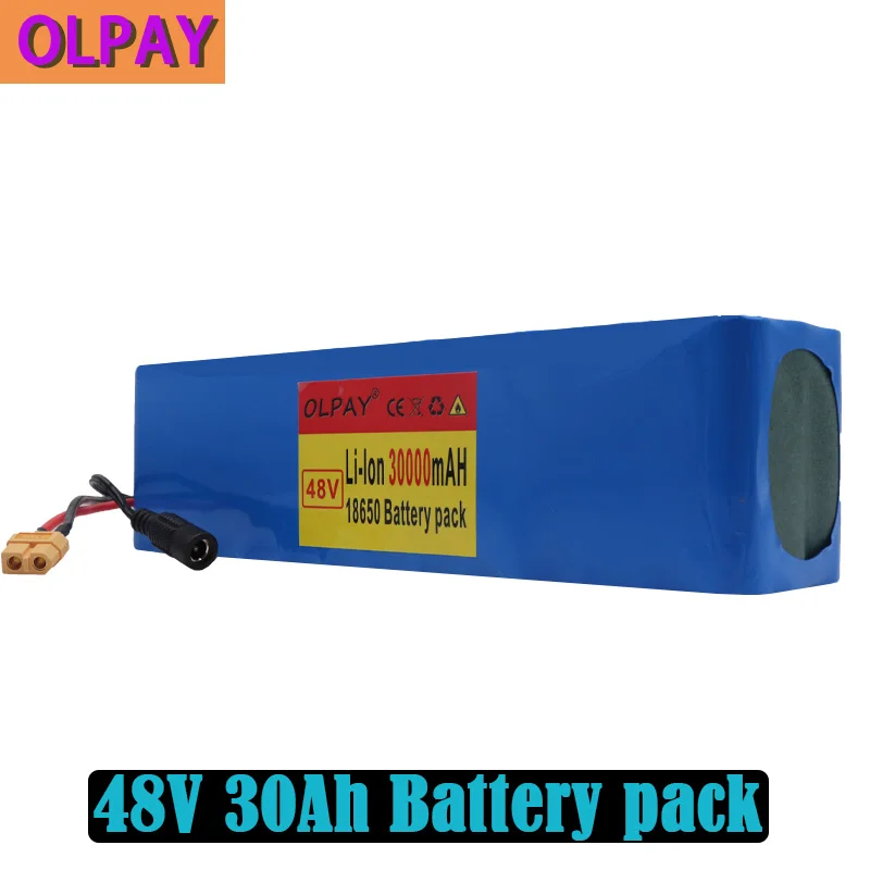 Новый аккумулятор 48 в 30 Ач 1000 Вт 13S3P 18650 MH1 54,6 в аккумулятор для велосипеда, электрического велосипеда, скутера с разъемом 25A BMS XT60