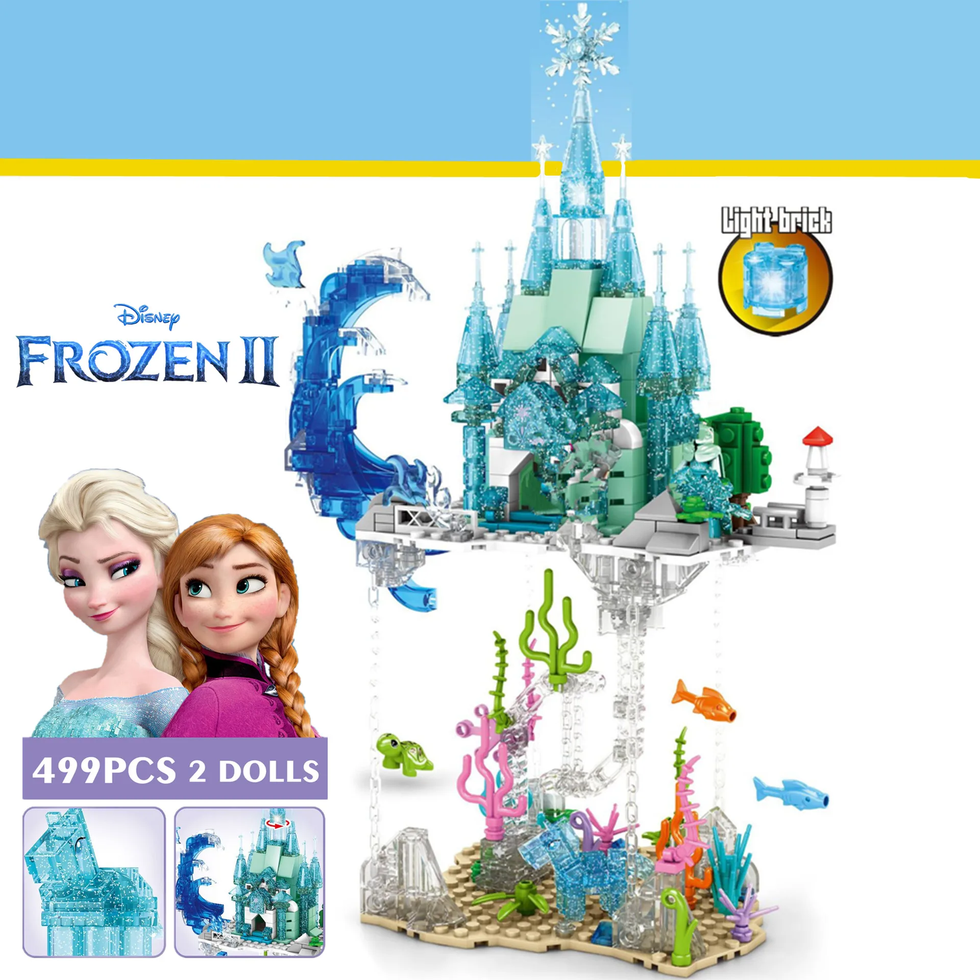 

Disney Frozen Elsa Anna Princess Olaf Figures City Rapunzel's Tower Tangled Model Building Block Bricks Diy Toys Girls Kid Gift