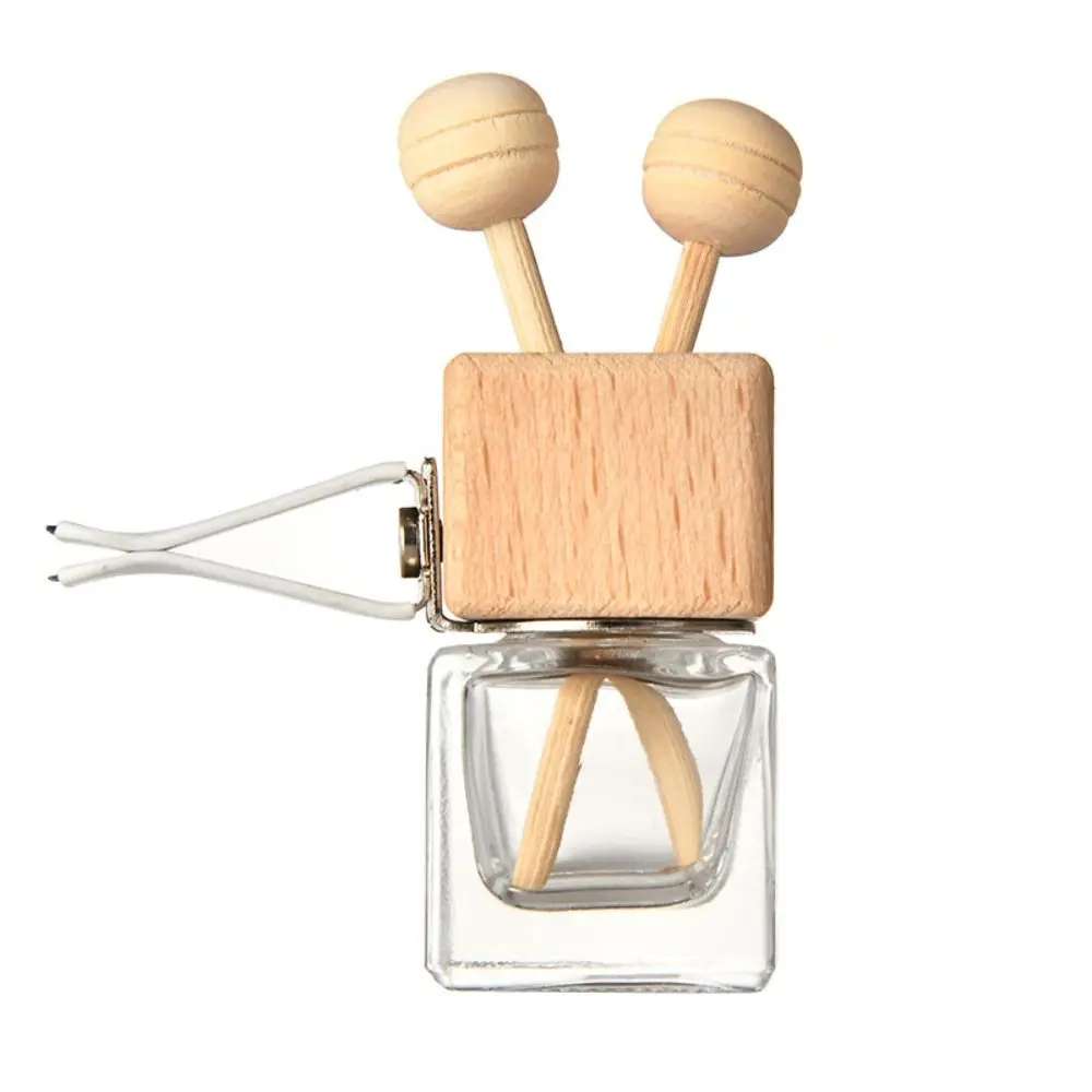 

Автомобильный аромадиффузор 5 мл, миниатюрный многоразовый подвесной диффузор, деревянные колпачки, подвеска из прозрачного стекла, автомобильные воздушные френджеры, аксессуары для дома и автомобиля