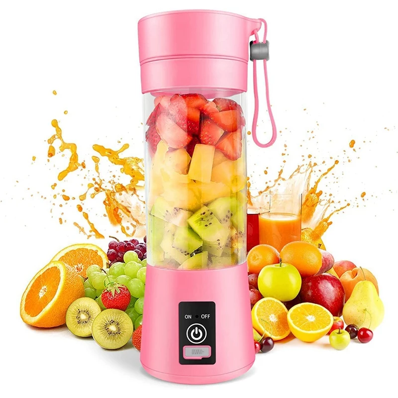 

Portable Blender Mini Blender For Shakes And Smoothies Rechargeable 380Ml Traveling Fruit Juicer Cup With 6 Blades