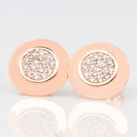 authentic 925 sterling silver sparkling rose pan signature with crystal stud earrings for women wedding gift pandora jewelry