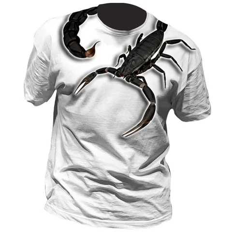 Новая модная футболка с принтом скорпиона Мужская футболка с коротким рукавом в стиле хип-хоп забавная Одежда для Хэллоуина футболки мужские и женские футболки топы