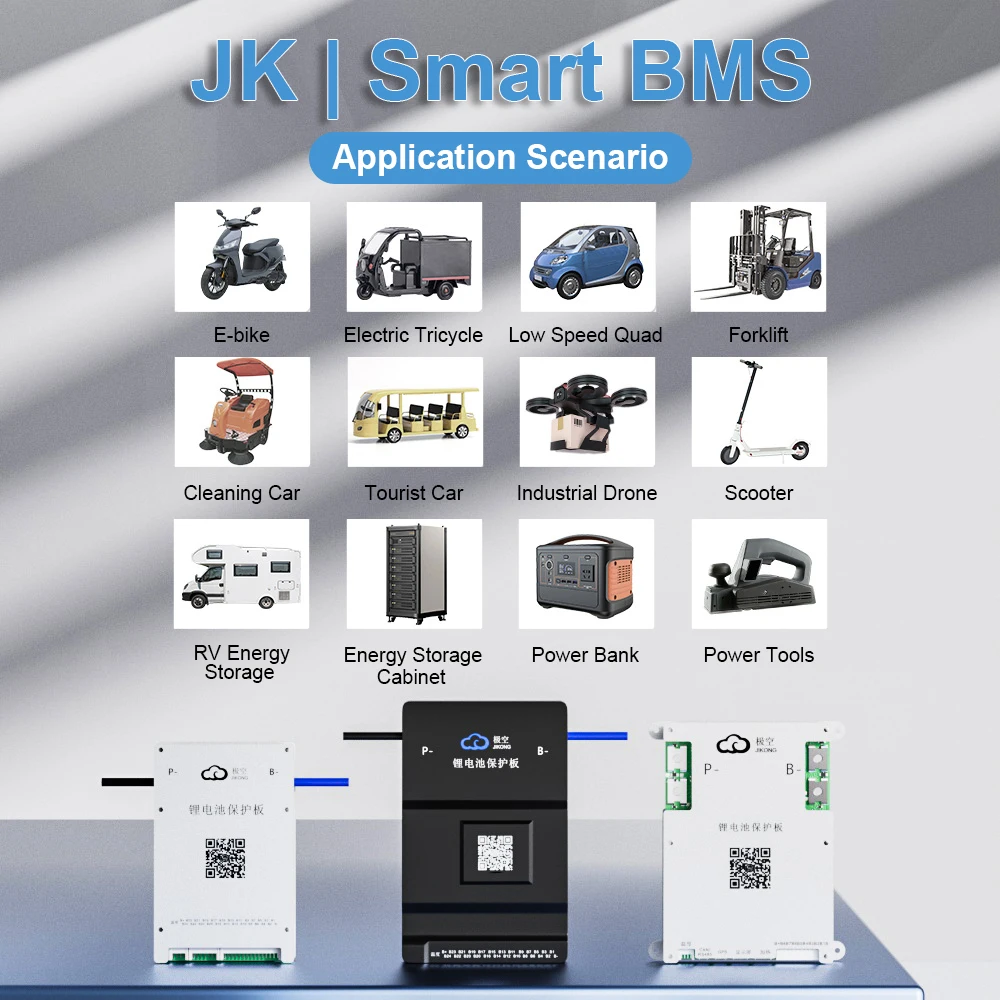 Фото JKBMS 4S-24S Li-ion LTO LiFePo4 BMS 8S 24V 10S 12S 13S 14S 16S 48V 17S 20S 22S 1A 2A Активный балансир JIKONG Smart BMS BT RS485 №5