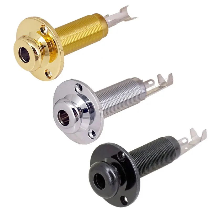 

1pcs Brass 1/4" 6.35 Strap Lock Pin Jack End Pin Output Input Socket For Bass Acoustic Electric Guitar accessories parts