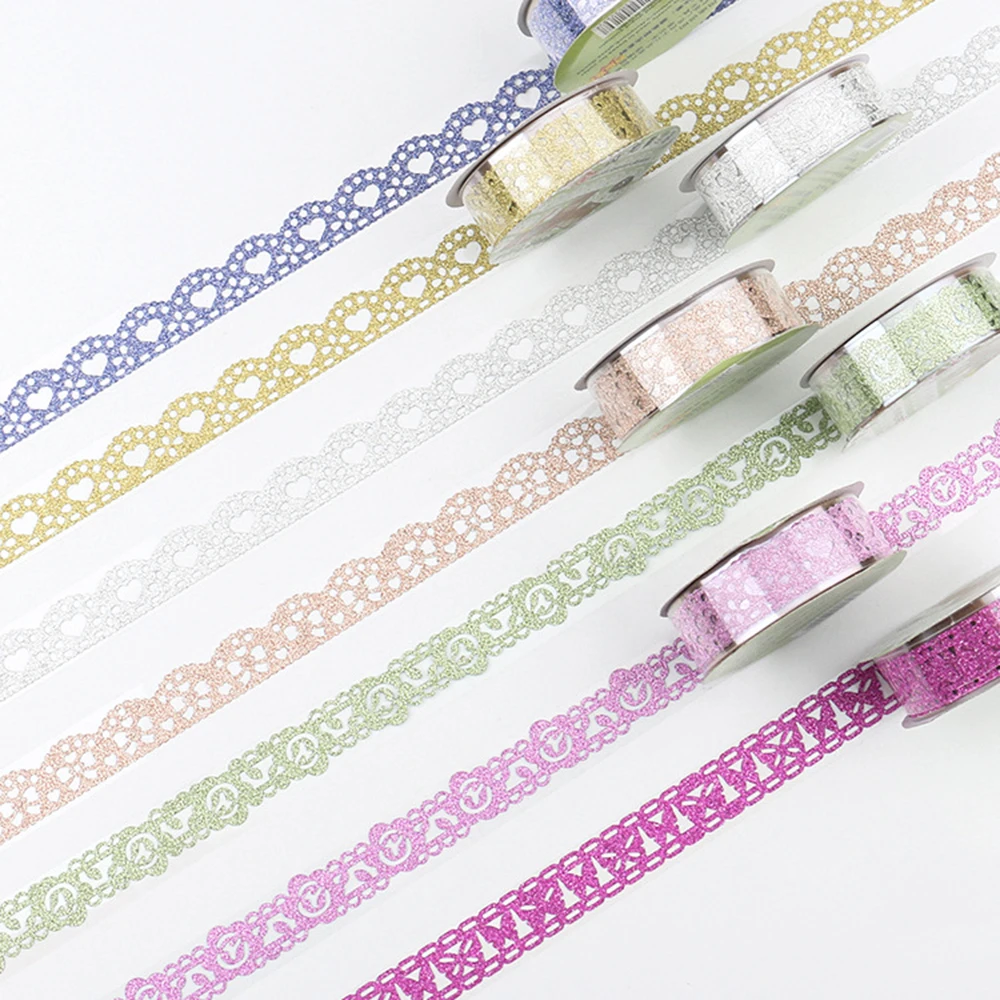 aliexpress.com - 1 Roll  Creative Glitter DIY Washi Masking Tape Self-adhesive Lace Ribbons Sticker Student Scrapbooking Decoration