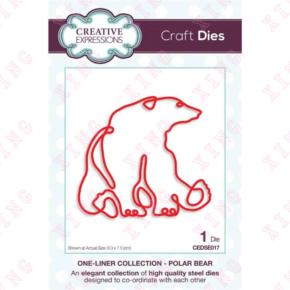 

2022 Newest Polar Bear Craft Die Diy Scrapbook Diary Blade Punch Mold Metal Cutting Dies Embossing Decoration Reusable Template