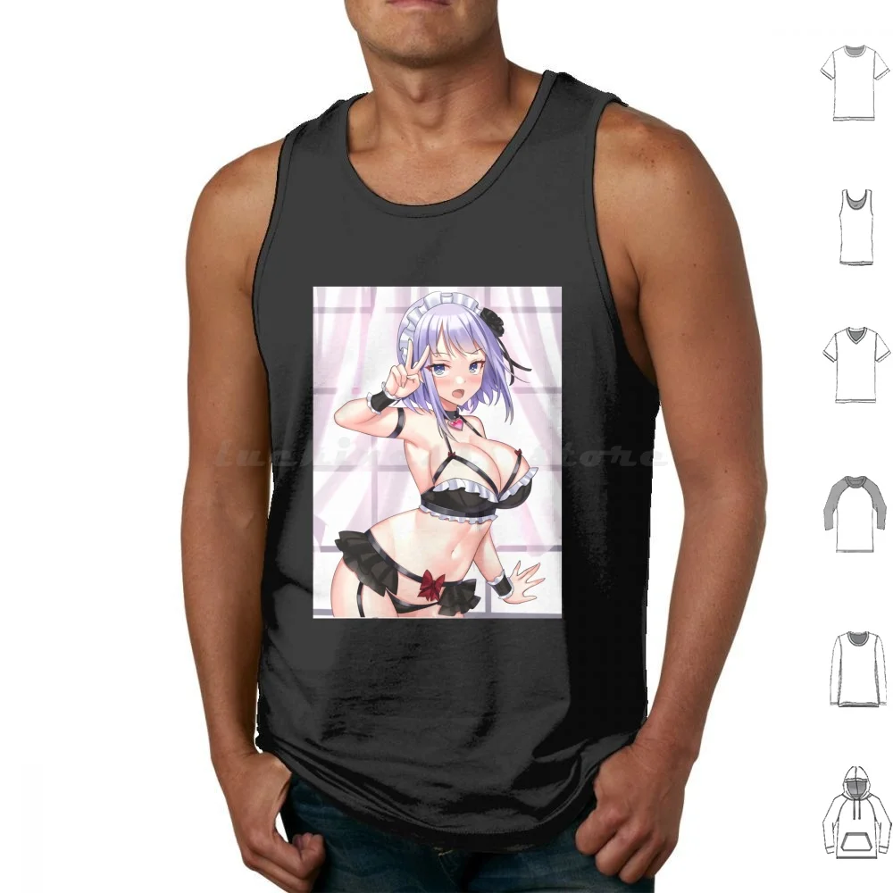 

Hotaru Shidare Lewd горничная майки жилет без рукавов Hotaru Shidare Dagashi Kashi милый кавайный Аниме Манга горничная