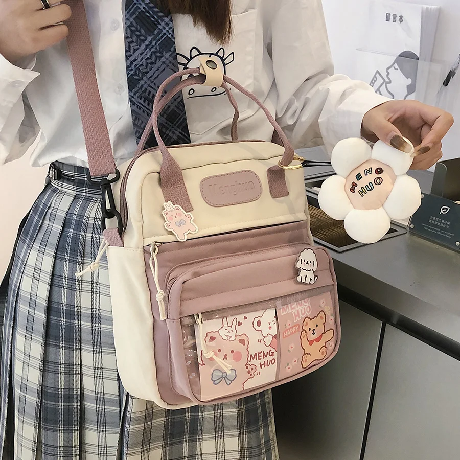 

Милые рюкзаки в Корейском стиле, женские водонепроницаемые нейлоновые маленькие сумки на плечо для девочек-подростков, школьные сумки, дор...