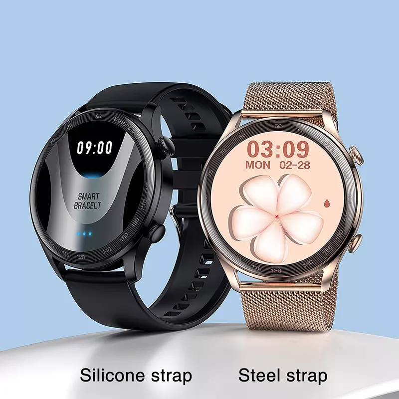 

2022New Women Smart Watch Men Bluetooth Call Sport 390*390HD Custom Dial Waterproof Heart Rate Lady Smartwatch For Xiaomi Huawei