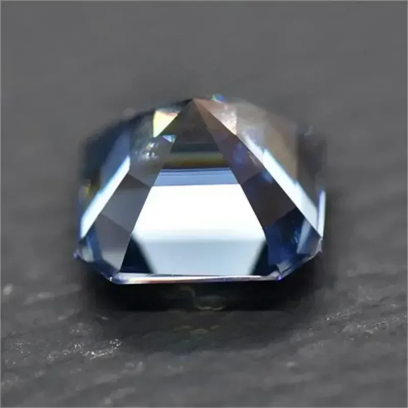 Муассанит камень Asscher сапфировый синий с сертификатом GRA тестер бриллиантов для