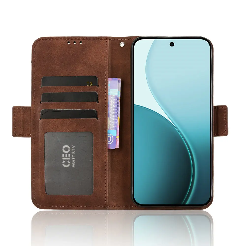 Фото Портативный кожаный чехол-кошелек для карт для OPPO Reno 14 F 5G, роскошный чехол с магнитной подставкой для книги, чехол Reno 14 Pro, Reno14 FS 14F 14FS №5