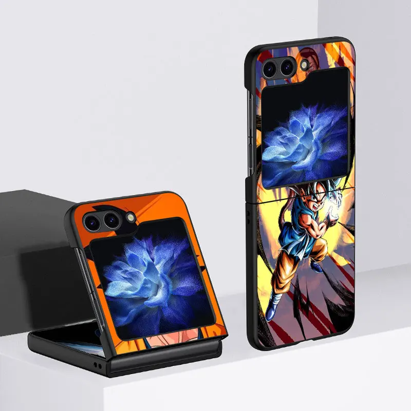 

Dragon Ball Anime Fundas Case For Samsung Galaxy Z Flip 4 3 5G Black Hard Cell Phone Cover ZFlip5 Clear PC Luxury