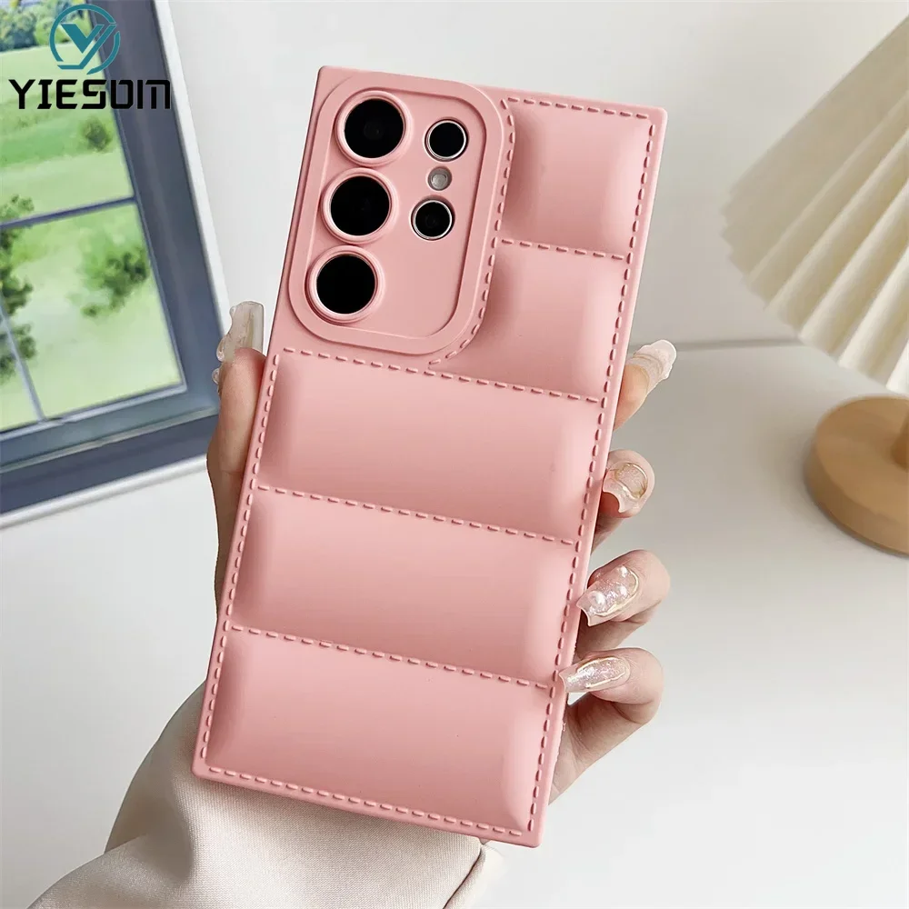 Luxury Down Jacket Phone Case for Samsung Galaxy S25 S24 S23 S22 S21 S20 Ultra FE Plus Note 20 Soft Silicone Cover