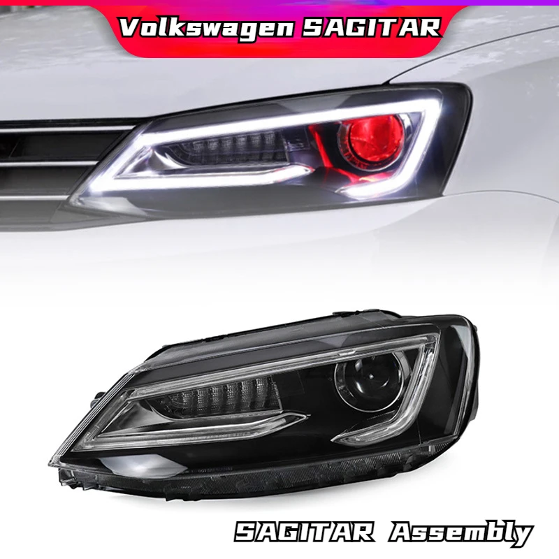 

2 PCS Volkswagen SAGITAR Headlamp Assembly, Audi A5 LED Daytime Running Lamp, Double Lens Xenon
