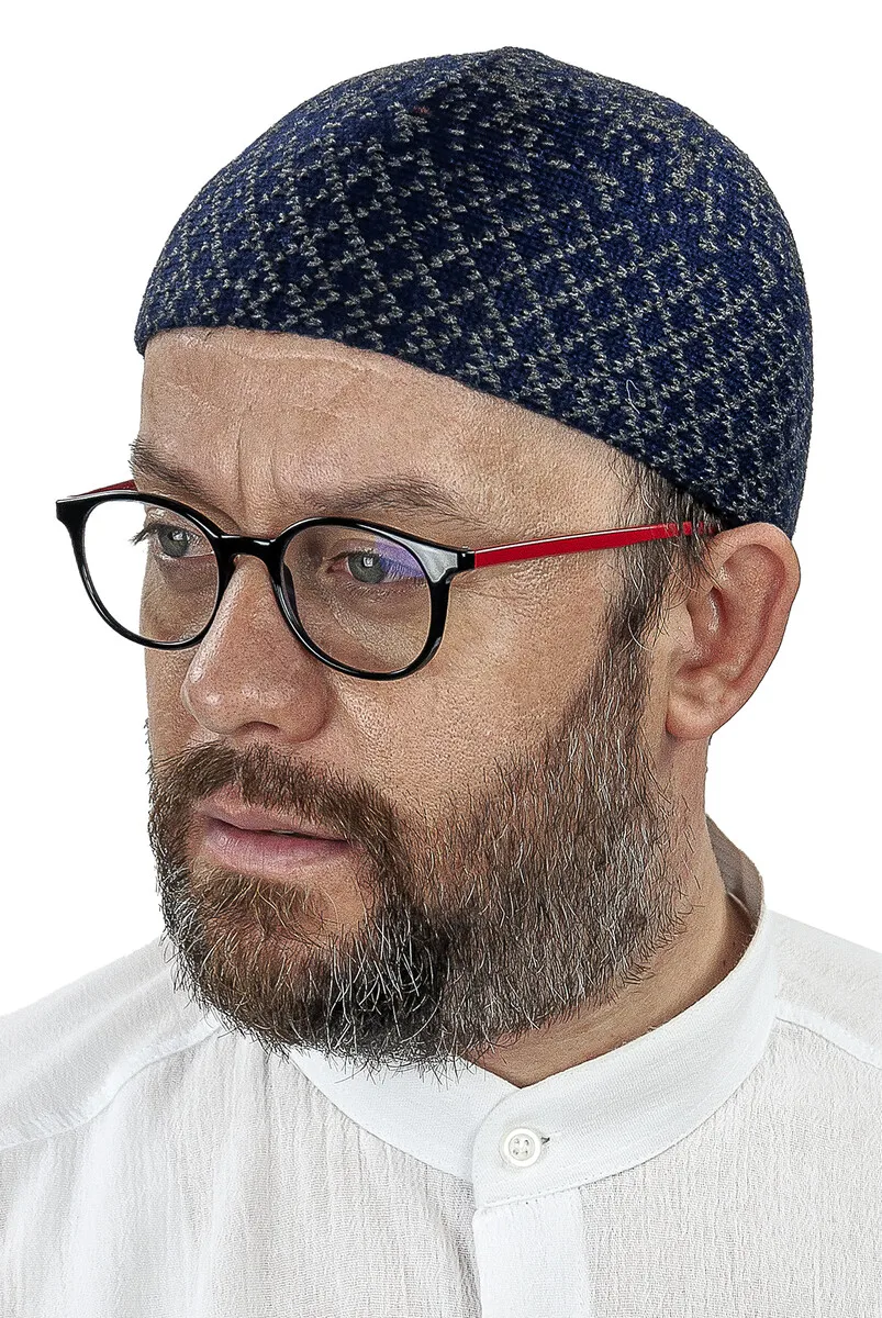

Трикотажная Зимняя шерстяная шапка IQRAH Orlon, кепка, кейсер темно-синий