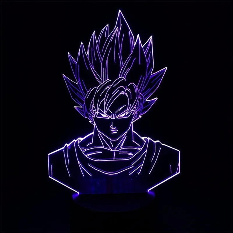 Фигурка Naa Dragon Ball Z Goku Super Saiyan 3D лампа светодиодный ночник фигурка Vegeta Jiren Broly 7