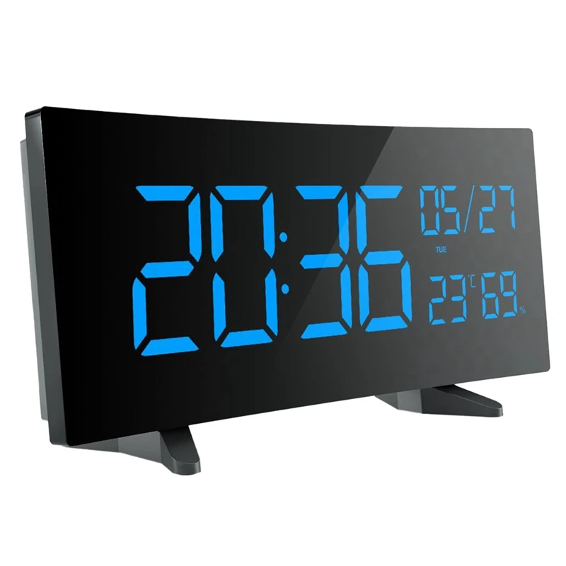 

Цифровой будильник, настольные часы с вечным календарем и большим светодиодным экраном, часы с отображением температуры и влажности