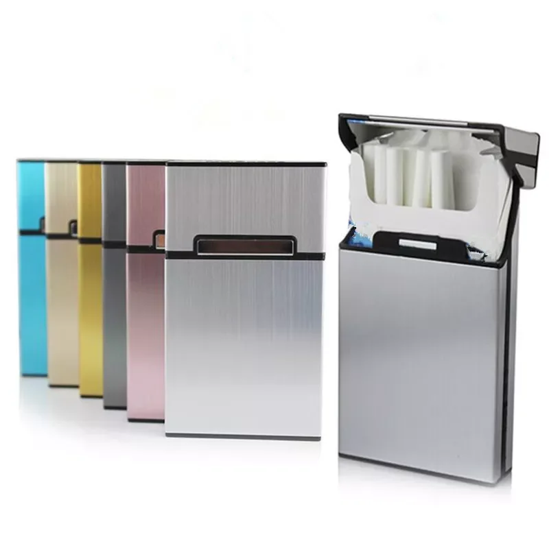 

Aluminum Alloy Madam Thin Cigarette Case Tobacco Holder Pocket Box for Women Cigarettes Storage Container Smoking Accessories