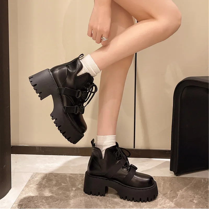 Женские ботинки женская обувь осенние с круглым носком-женская зимняя по