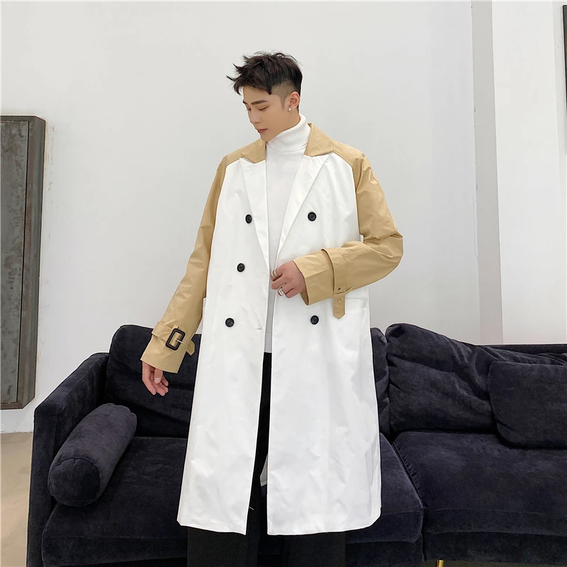 

Осенне-зимняя новая двубортная Свободная Повседневная Толстая ветровка с рукавами реглан