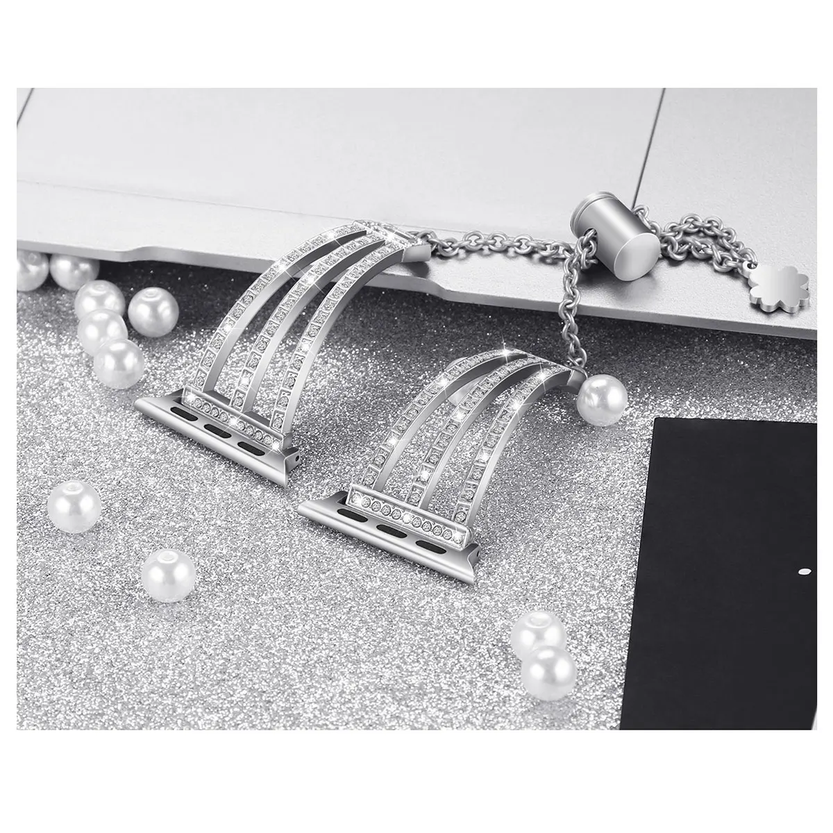 

38mm 40mm 41mm Women Diamond Bracelet Quick Release Mesh Wristwatch Strap for Apple Watch Classic Band Strap Metal Belt