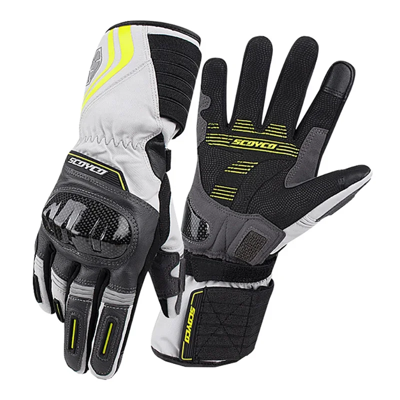 Мужские мотоциклетные водонепроницаемые перчатки из натуральной кожи