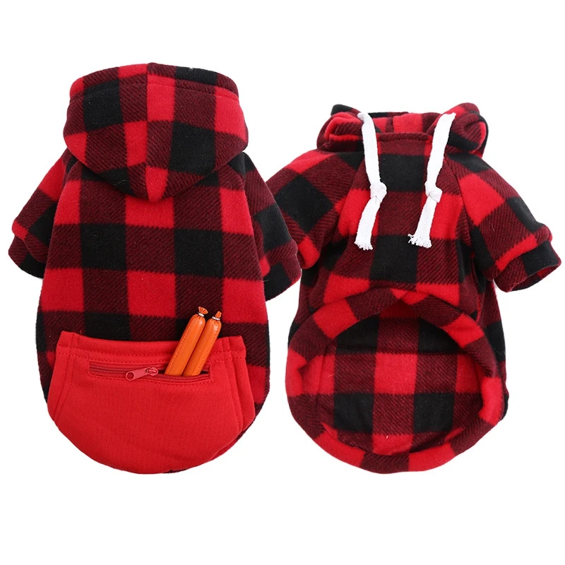 

Autumn Winter Warm Dog Clothes Small Big Dogs Plaid Pet Dog Hoodie Coat Clothing Winter Chihuahua Clothes Dropshipping