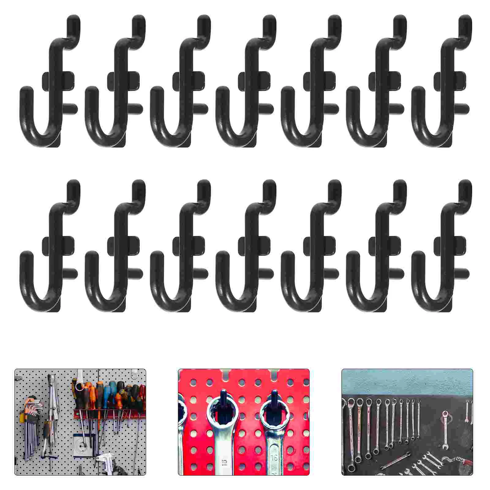 

Pegboard Hooks Peg Hook Tool Hangers Garage Shelf Hanger Blackpegs J Organizer Work Clips Duty Storage Shop Heavy Board