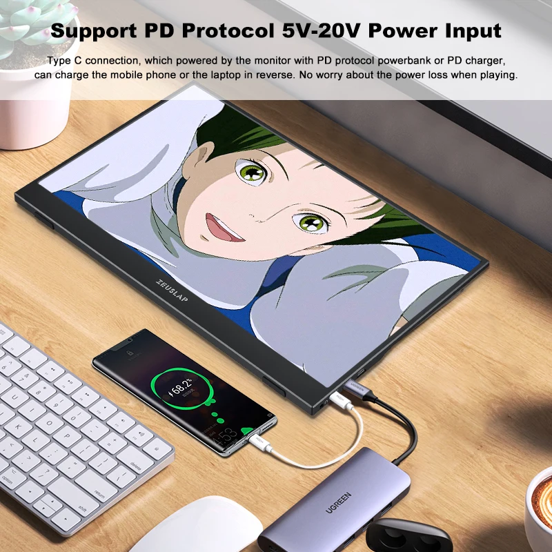 15 6 дюймов 1920*1080P FHD ультратонкий IPS экран USB C HDMI портативный игровой монитор для
