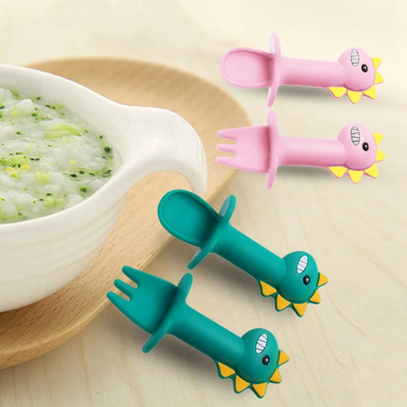 Детская развивающая Мягкая силиконовая ложка с короткой ручкой - купить по