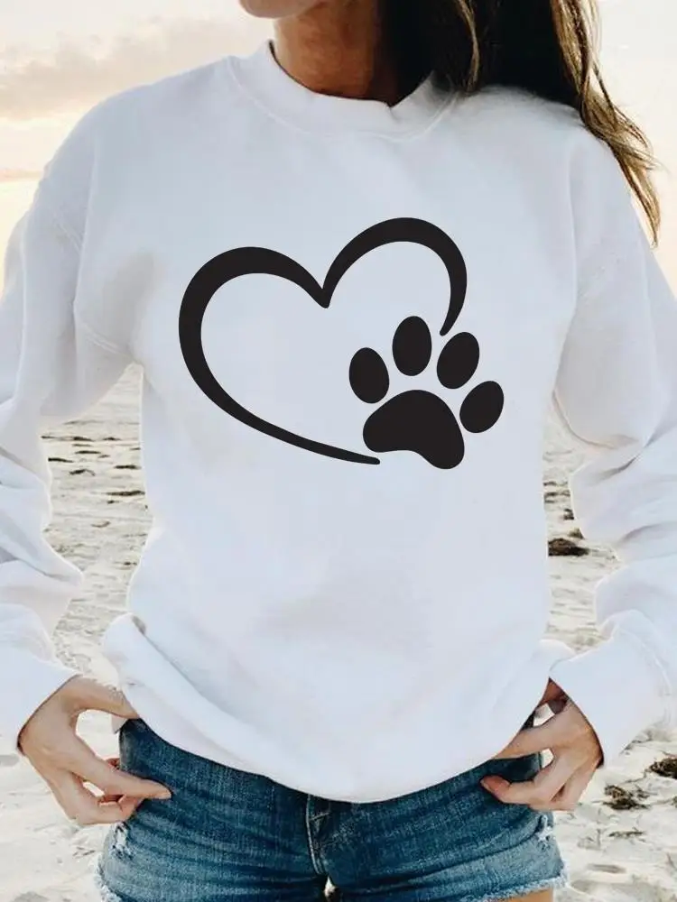 

Свитшот женский Повседневный с длинным рукавом и принтом «Собачья лапа»