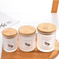 candle holders cup environmentally soybean candle glass bottle with bamboo lid scented candles birthday jars decoracion