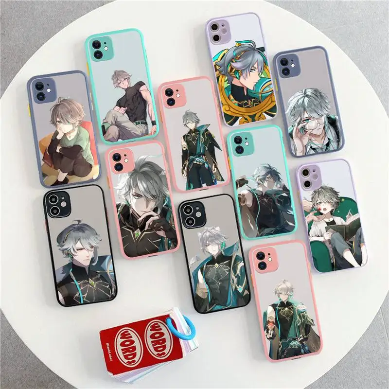 Чехол для телефона Genshin Imapct alhaiтэм для iPhone 14 11 12 13 Mini Pro Max 8 7 Plus X XR XS MAX, полупрозрачный матовый чехол