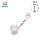ASTM F136 имплантат из титана с внутренней резьбой, розовое микро кольцо для пупка