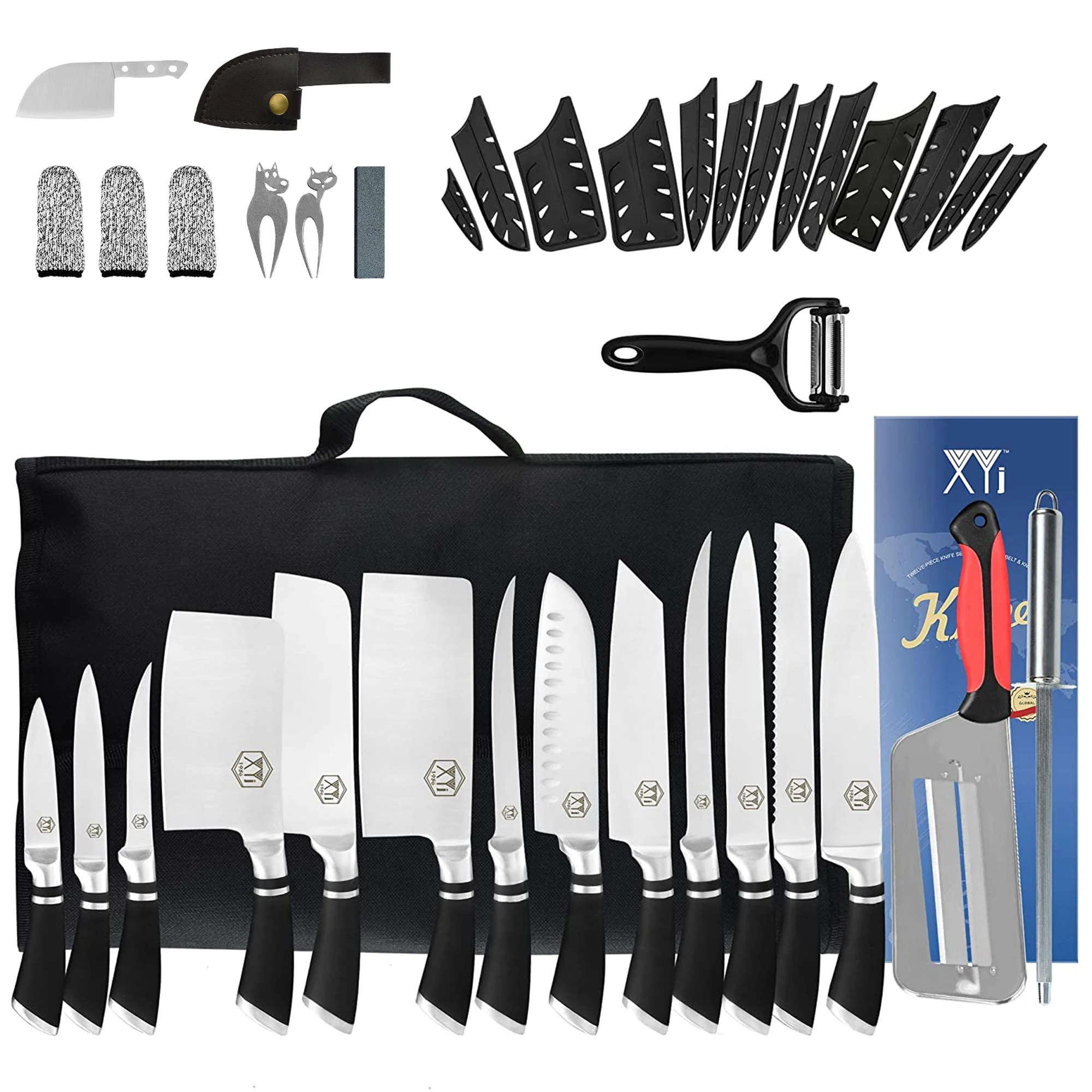 

13 Соединенных острых ножей из нержавеющей стали в японском стиле шеф-повара сантоку для нарезки овощей и фруктов набор инструментов подарочный набор