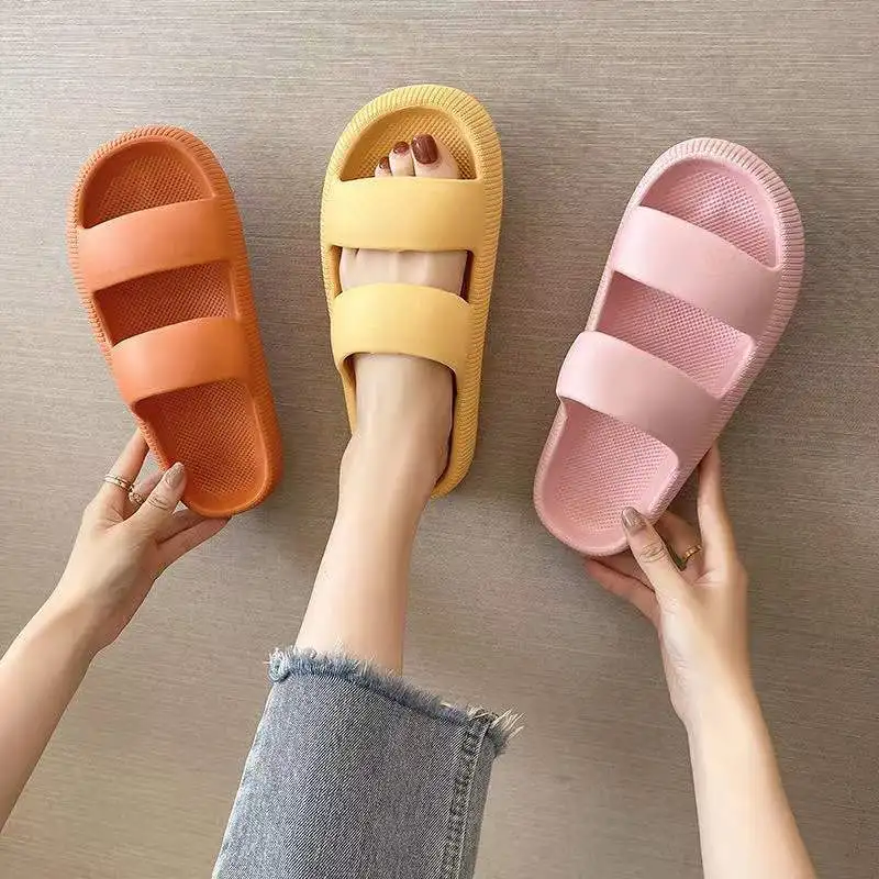 Thick Soled Korean Women Slippers Ins Trendy Summer Female Slippers Outer Wear Slippers Home Indoor Anti-slip