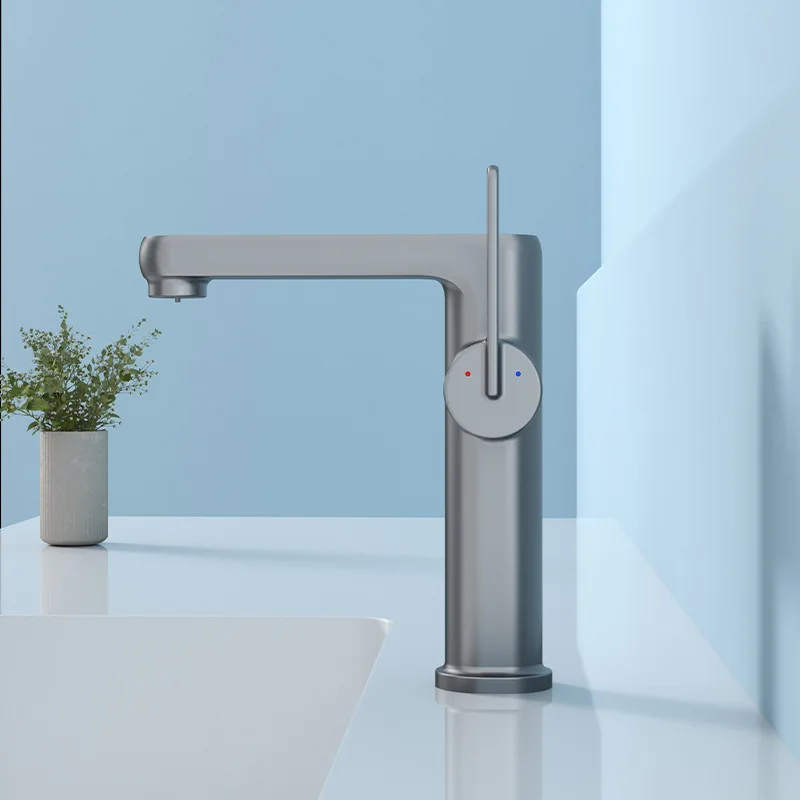 Смеситель для раковины с цифровым дисплеем медный кран серого цвета верхний и