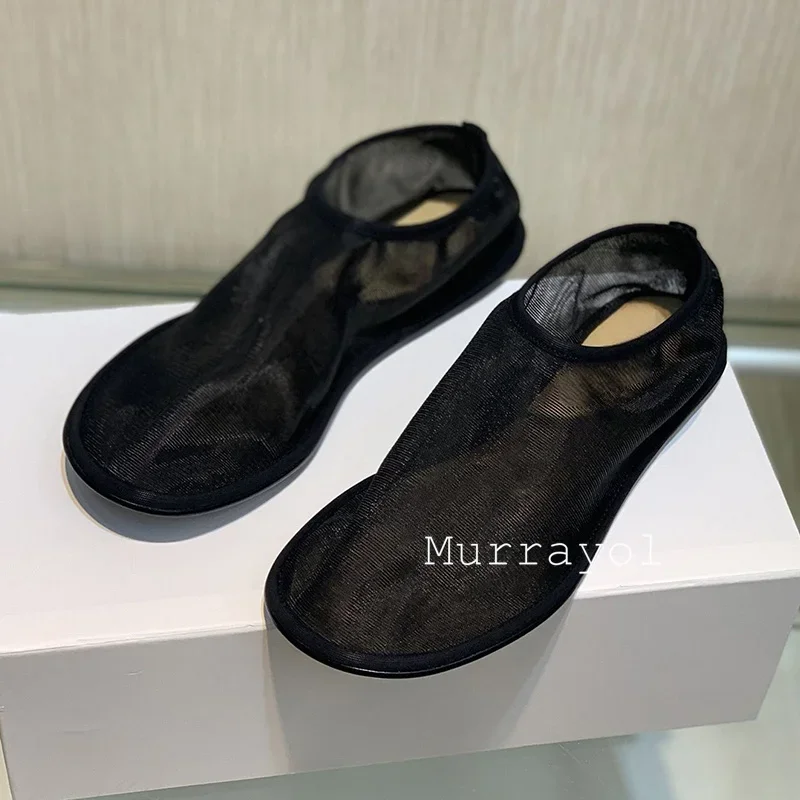 Новинка 2024 лоферы на плоской подошве с круглым носком женские сетчатые