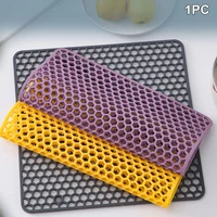Solid Sink Mat Non Slip Kitchen Grid Insulated Rollable Placemat Home Soft Silicone Dish Drying Tableware Liner Heat Resistant