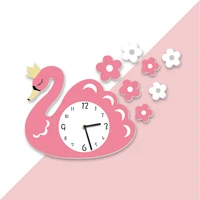 led clocks funlife childrens room living mute cartoon wall hanging clock one generation of goods swc012pink
