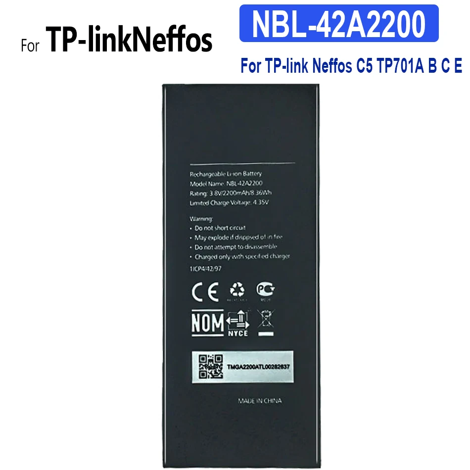

NBL-42A2200 Battery 2200mAh For TP-link Neffos C5 TP701A B C E Mobile Phone Bateria