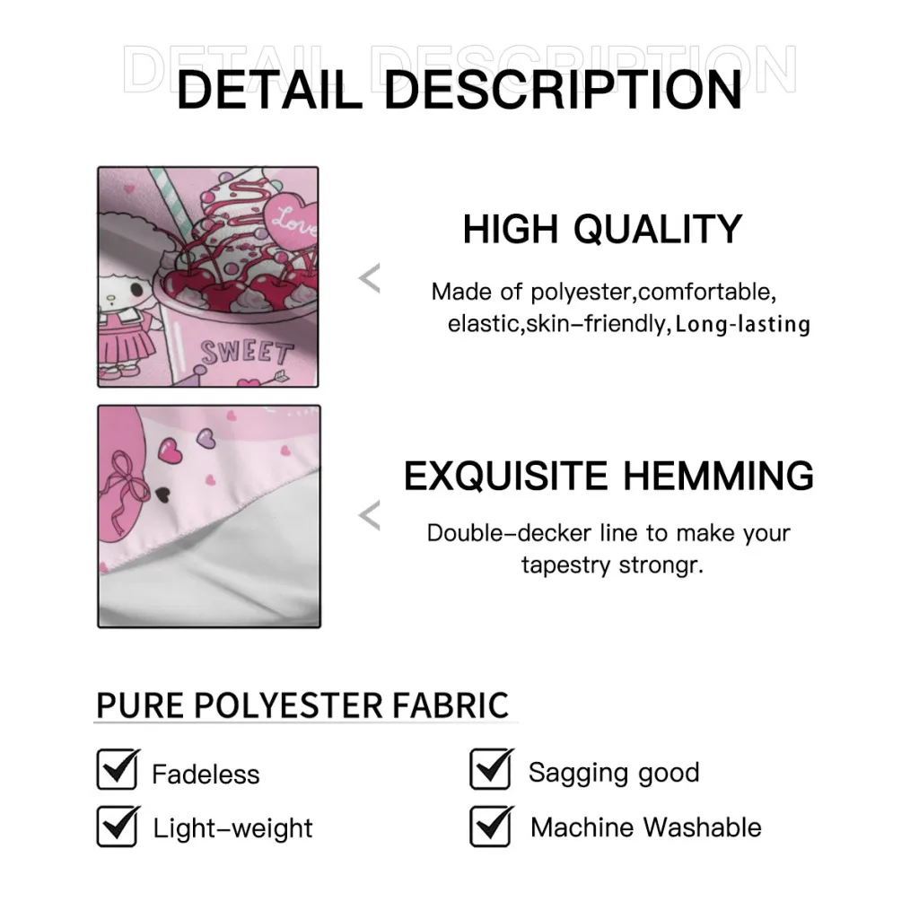 Милый аниме Sanrio Hello Kitty Kawaii гобелен декор комнаты эстетическое украшение дома